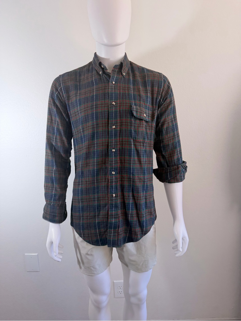 Chaps  by Ralph Lauren Green the spiritual tradition  Blue Plaid Button-Down